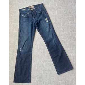 William Rast Jeans Mens Blue Denim Billy Flare Button Fly Western Cowboy